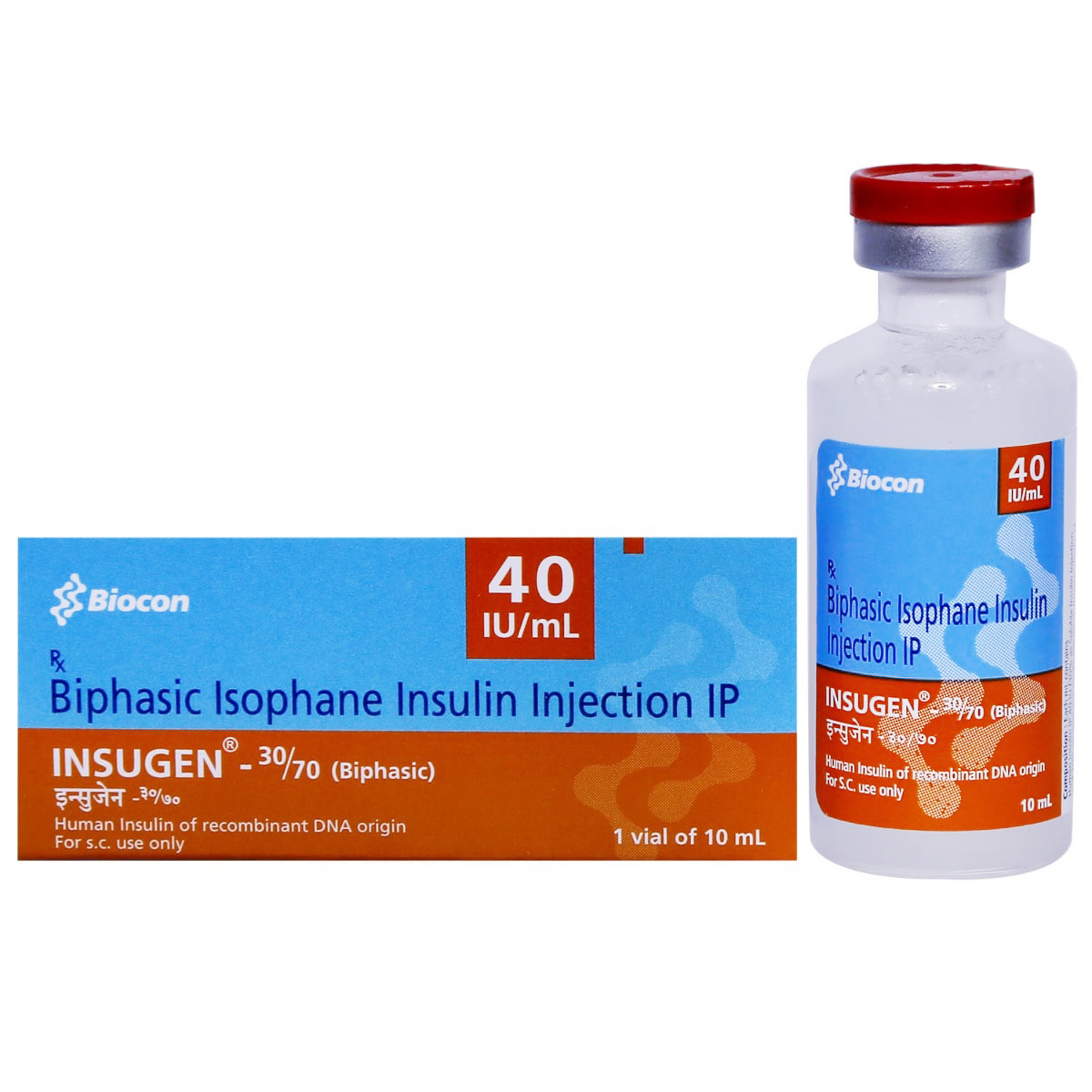 Insugen 30/70 40IU/ml Injection 10 ml, Pack of 1 INJECTION Insugen 30/70 40IU/ml Injection 10 ml, Pack of 1 INJECTION