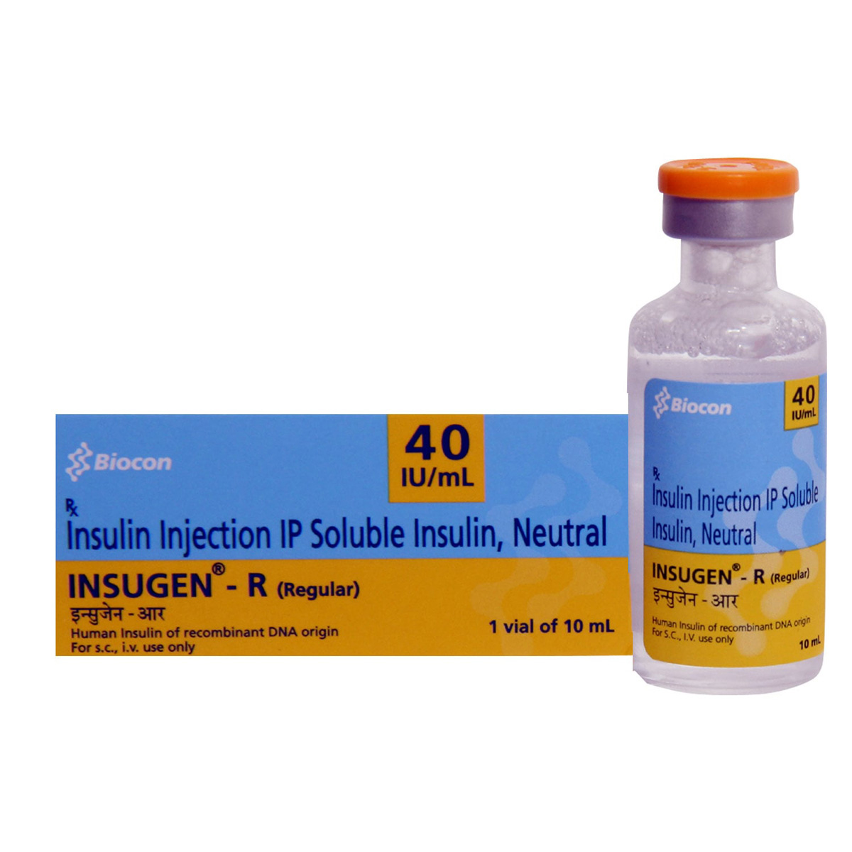 Insugen-R 40IU/ml Injection 10 ml, Pack of 1 Injection Insugen-R 40IU/ml Injection 10 ml, Pack of 1 Injection
