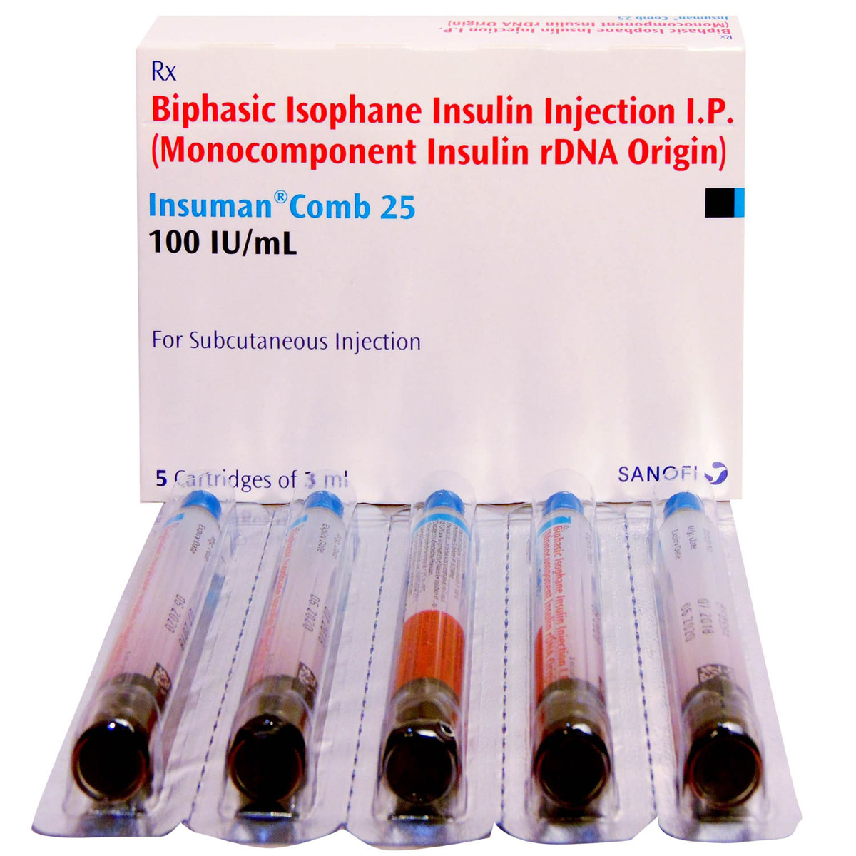 Insuman Comb 25 Injection 3 ml, Pack of 1 Injection Insuman Comb 25 Injection 3 ml, Pack of 1 Injection