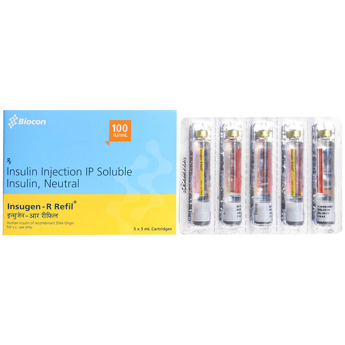 Insugen-R 100IU/ml Refil 3 ml, Pack of 1 INJECTION Insugen-R 100IU/ml Refil 3 ml, Pack of 1 INJECTION