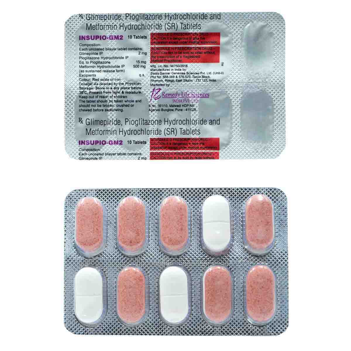 Insupio-GM2 Tablet 10's, Pack of 10 TABLETS Insupio-GM2 Tablet 10's, Pack of 10 TABLETS