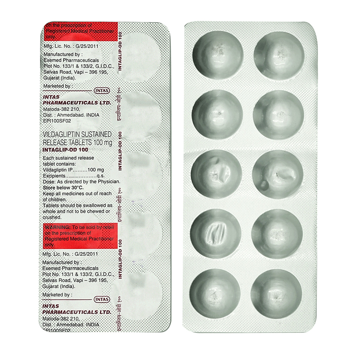 Intaglip-OD 100 Tablet 10's, Pack of 10 TabletS Intaglip-OD 100 Tablet 10's, Pack of 10 TabletS