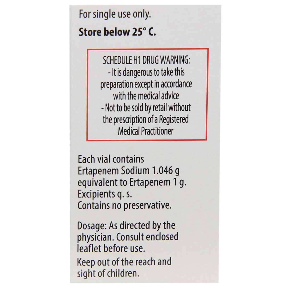 Invanz 1gm Injection 1's, Pack of 1 INJECTION Invanz 1gm Injection 1's, Pack of 1 INJECTION