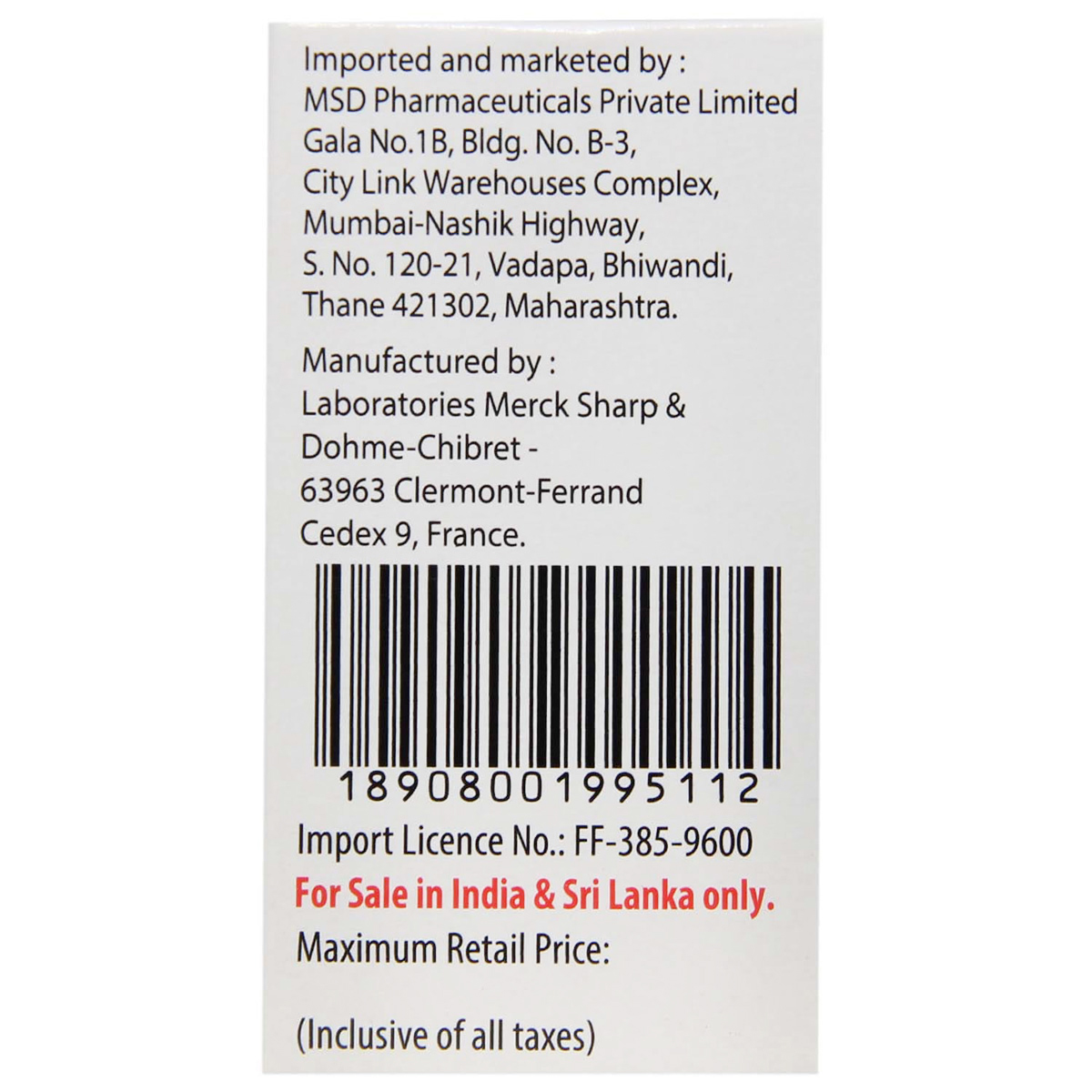 Invanz 1gm Injection 1's, Pack of 1 INJECTION Invanz 1gm Injection 1's, Pack of 1 INJECTION