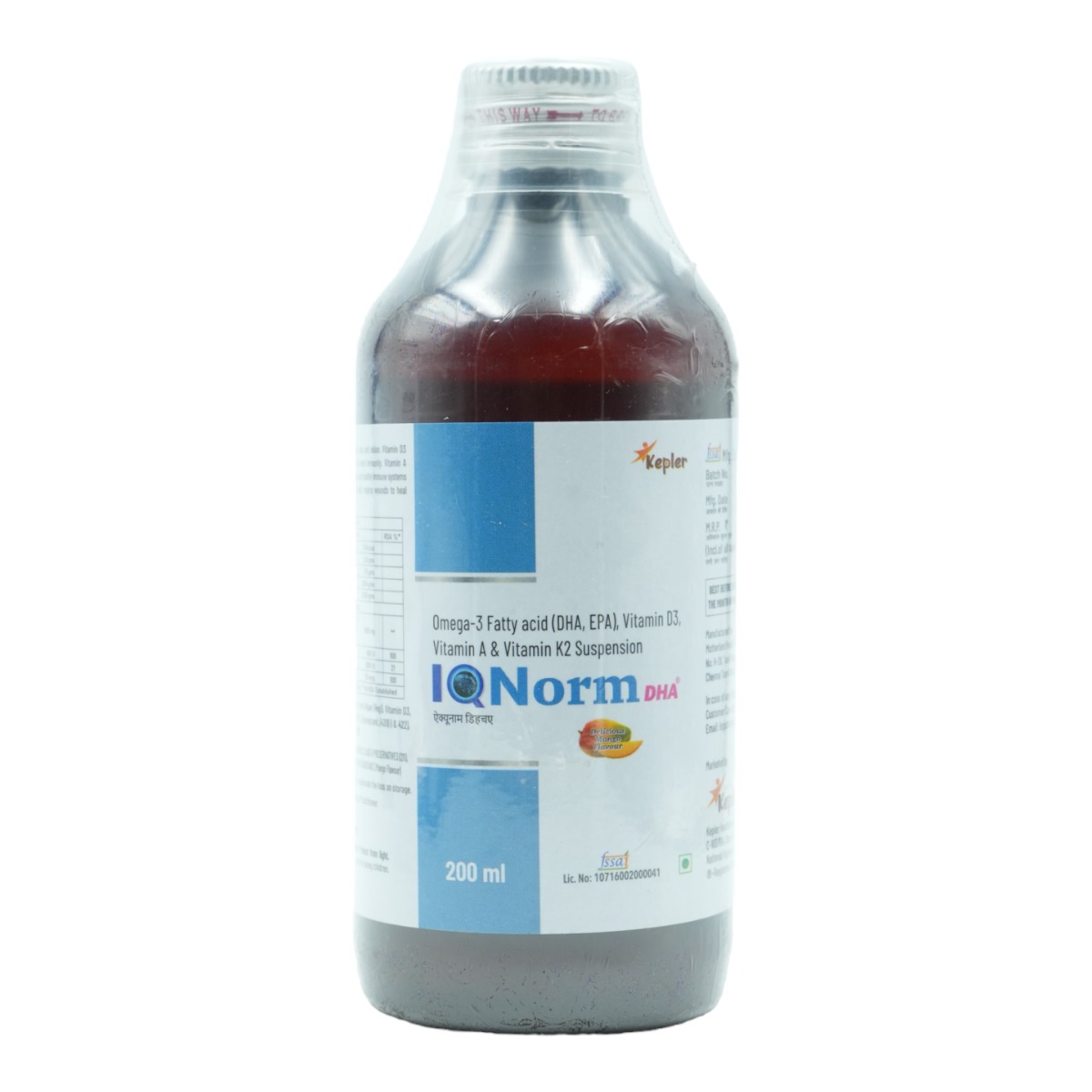 Iqnorm DHA Mango Suspension 200 ml, Pack of 1 Iqnorm DHA Mango Suspension 200 ml, Pack of 1