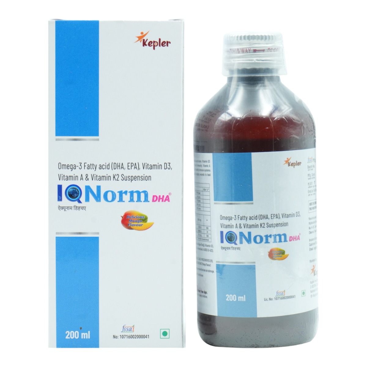 Iqnorm DHA Mango Suspension 200 ml, Pack of 1 Iqnorm DHA Mango Suspension 200 ml, Pack of 1