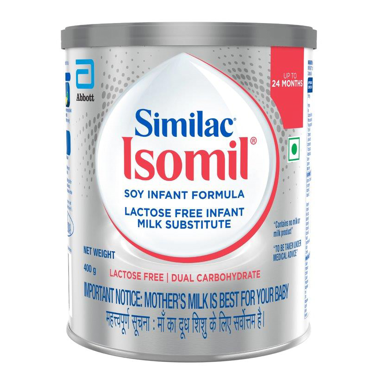Similac Isomil Soy Infant Formula Powder for Up to 24 Months Kids, 400 gm, Pack of 1 Similac Isomil Soy Infant Formula Powder for Up to 24 Months Kids, 400 gm, Pack of 1