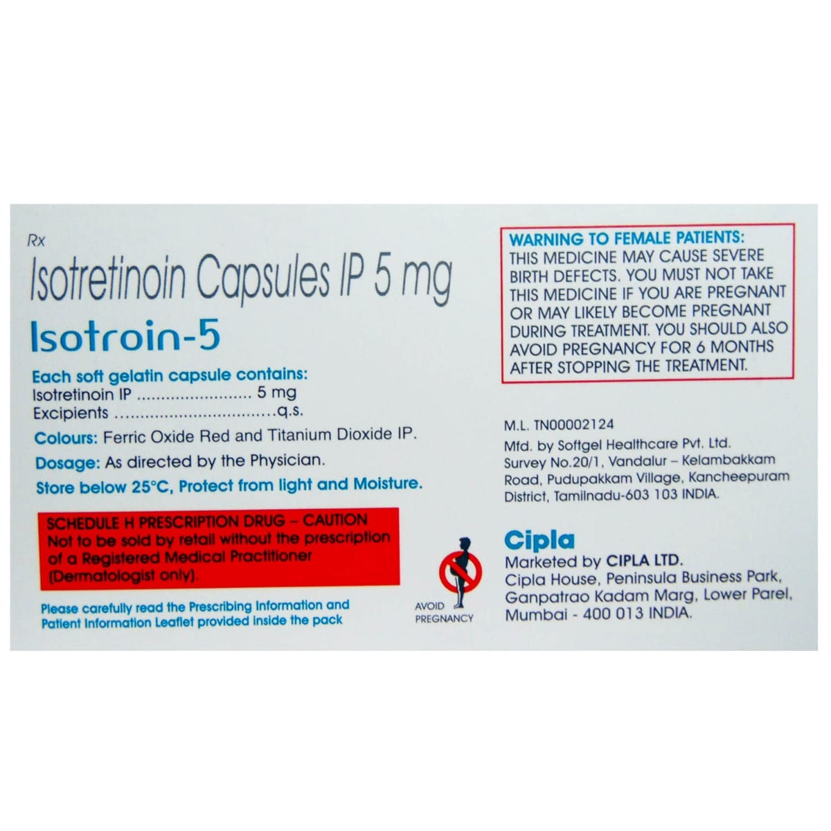 Isotroin 5 Capsule, Pack of 10 CapsuleS Isotroin 5 Capsule, Pack of 10 CapsuleS