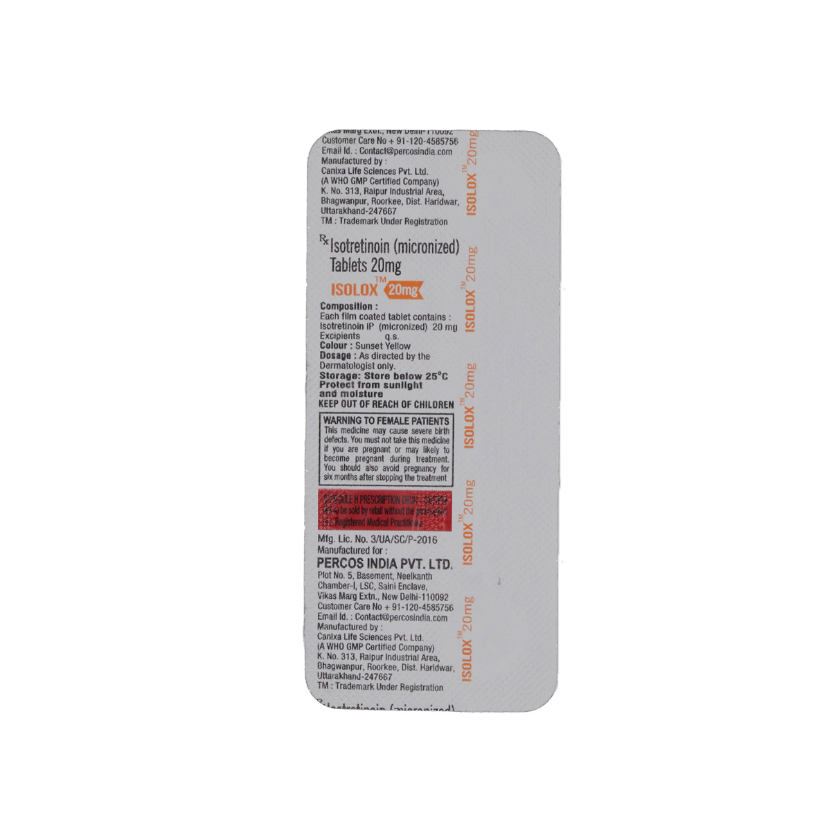 Isolox 20 mg Tablet 10's, Pack of 10 TabletS Isolox 20 mg Tablet 10's, Pack of 10 TabletS