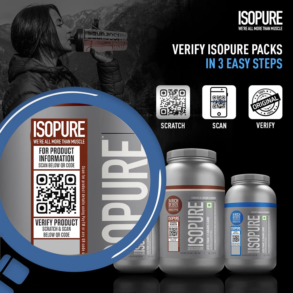 Isopure Less Than 1.5 gm Carbs 100% Whey Protein Isolate Creamy Vanilla Flavour Powder, 2.20 lb, Pack of 1 Isopure Less Than 1.5 gm Carbs 100% Whey Protein Isolate Creamy Vanilla Flavour Powder, 2.20 lb, Pack of 1