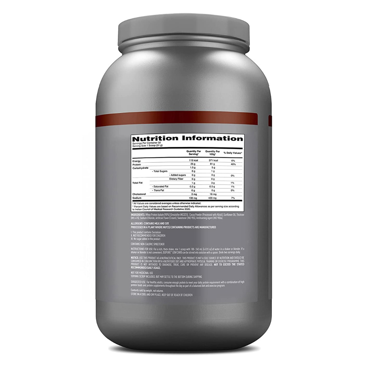 Isopure Low Carb 100% Whey Protein Isolate Dutch Chocolate Flavour Powder, 2.20 lb, Pack of 1 Isopure Low Carb 100% Whey Protein Isolate Dutch Chocolate Flavour Powder, 2.20 lb, Pack of 1
