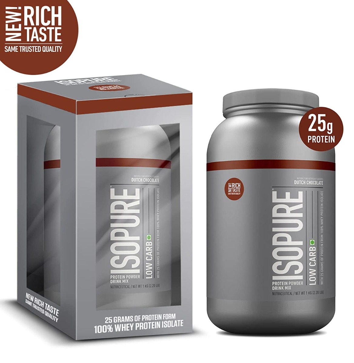 Isopure Low Carb 100% Whey Protein Isolate Dutch Chocolate Flavour Powder, 2.20 lb, Pack of 1 Isopure Low Carb 100% Whey Protein Isolate Dutch Chocolate Flavour Powder, 2.20 lb, Pack of 1