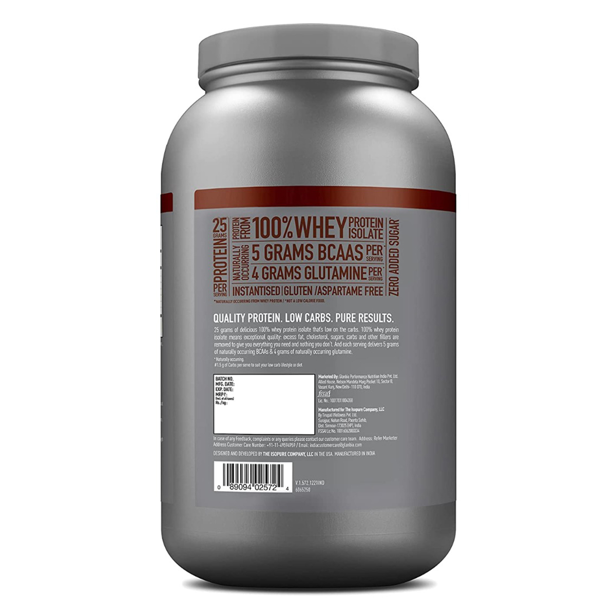 Isopure Low Carb 100% Whey Protein Isolate Dutch Chocolate Flavour Powder, 4.41 lb, Pack of 1 Isopure Low Carb 100% Whey Protein Isolate Dutch Chocolate Flavour Powder, 4.41 lb, Pack of 1
