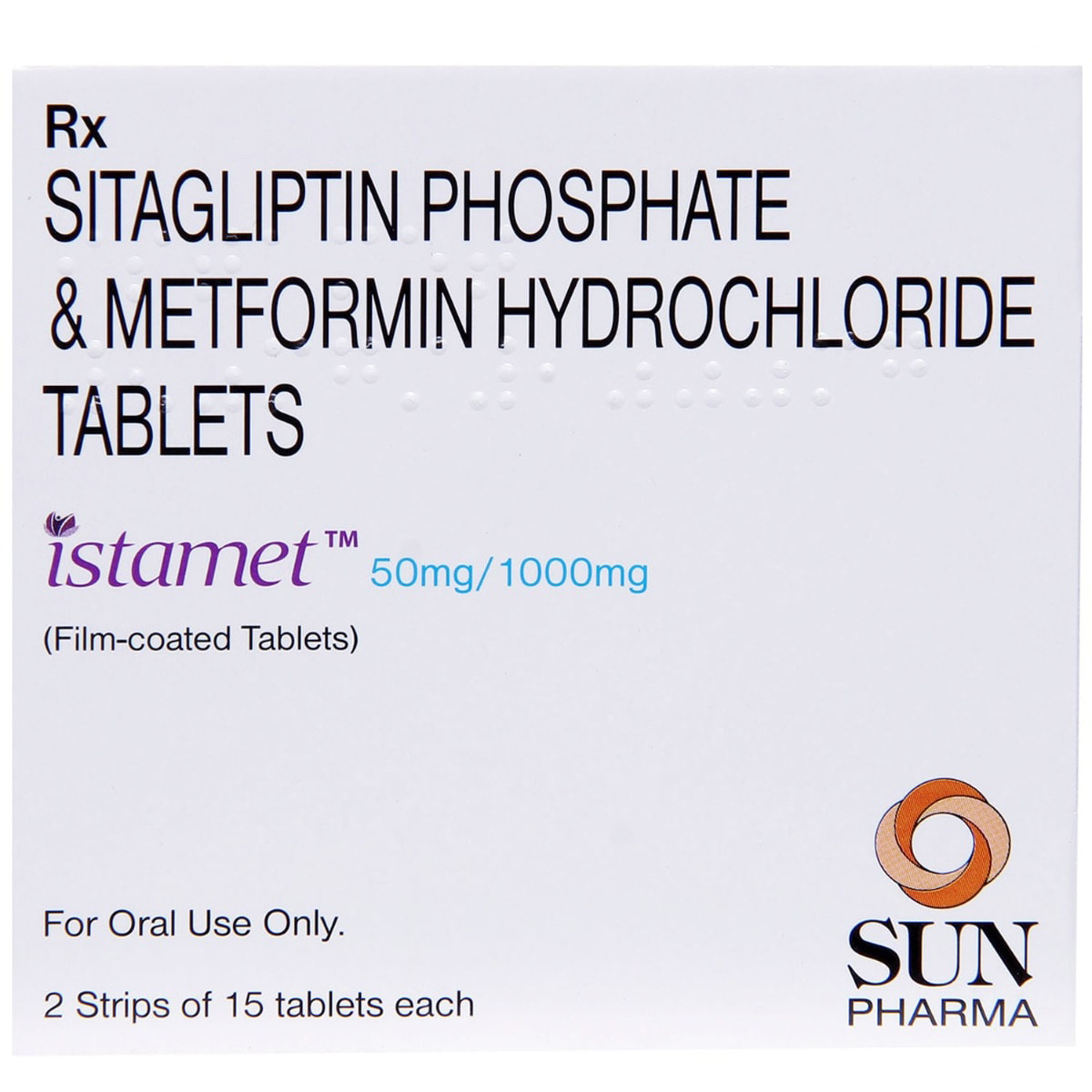 Istamet 50 mg/1000 mg Tablet 15's, Pack of 15 Istamet 50 mg/1000 mg Tablet 15's, Pack of 15