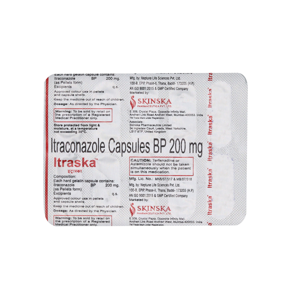 Itraska 200 mg Capsule 10's, Pack of 10 CapsuleS Itraska 200 mg Capsule 10's, Pack of 10 CapsuleS