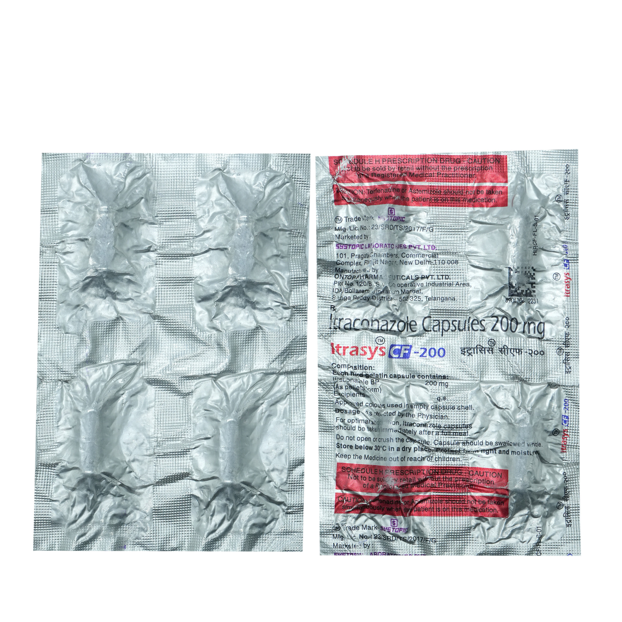 Itrasys CF-200 Capsule 4's, Pack of 4 CAPSULES Itrasys CF-200 Capsule 4's, Pack of 4 CAPSULES