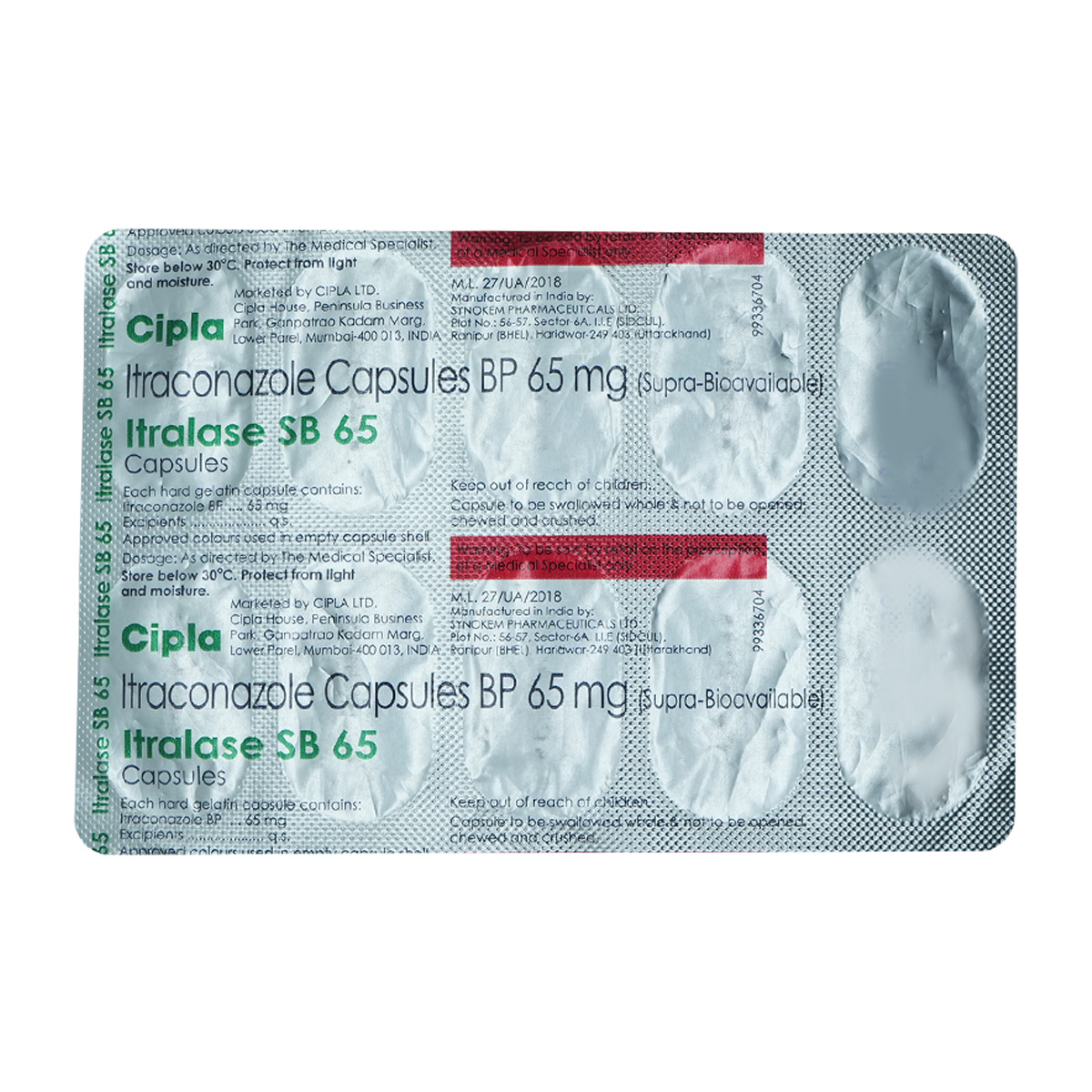 Itralase SB 65 Capsule 10's, Pack of 10 CapsuleS Itralase SB 65 Capsule 10's, Pack of 10 CapsuleS