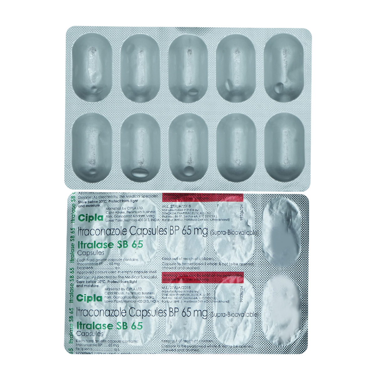 Itralase SB 65 Capsule 10's, Pack of 10 CapsuleS Itralase SB 65 Capsule 10's, Pack of 10 CapsuleS