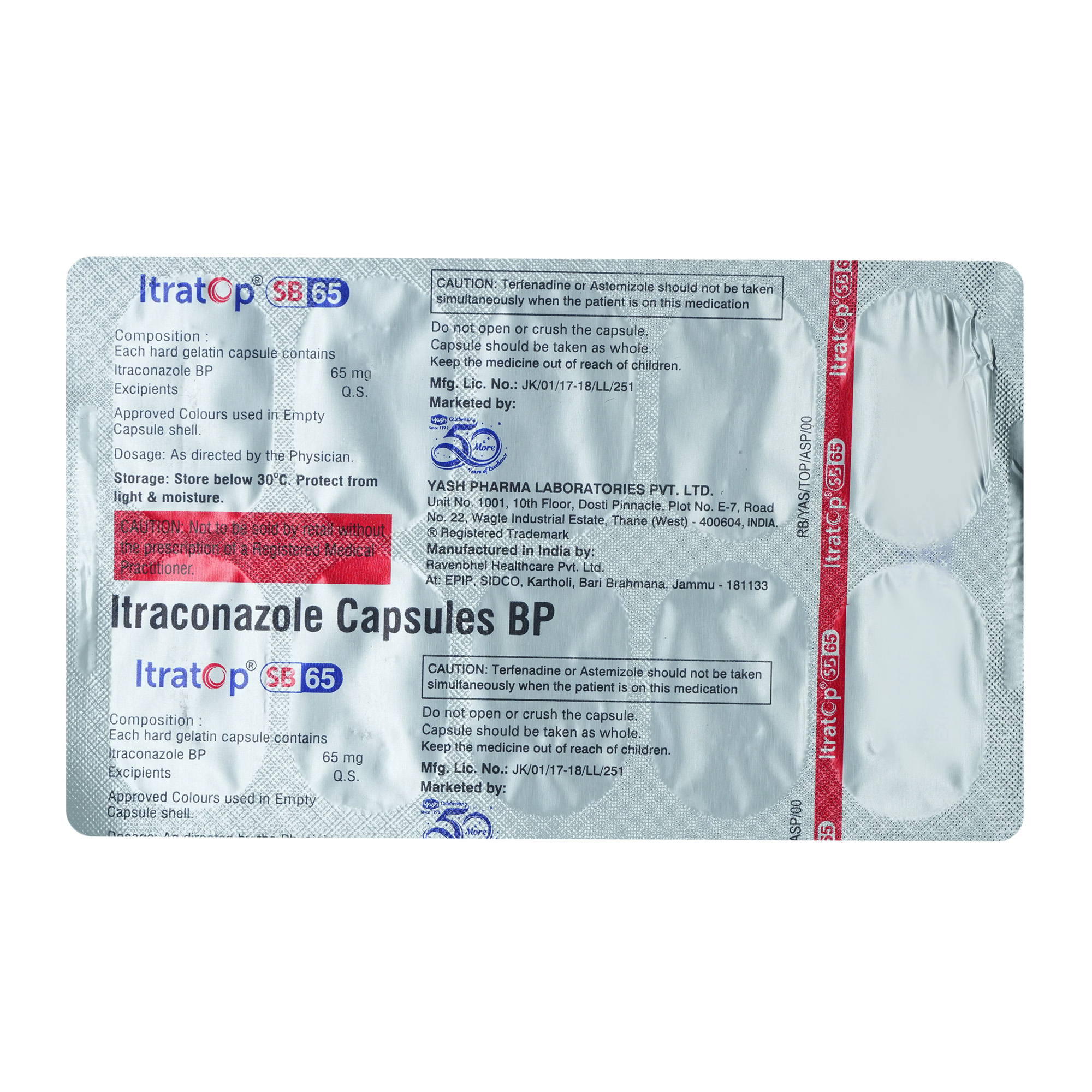 Itratop SB 65 Capsule 10's, Pack of 10 CAPSULES Itratop SB 65 Capsule 10's, Pack of 10 CAPSULES