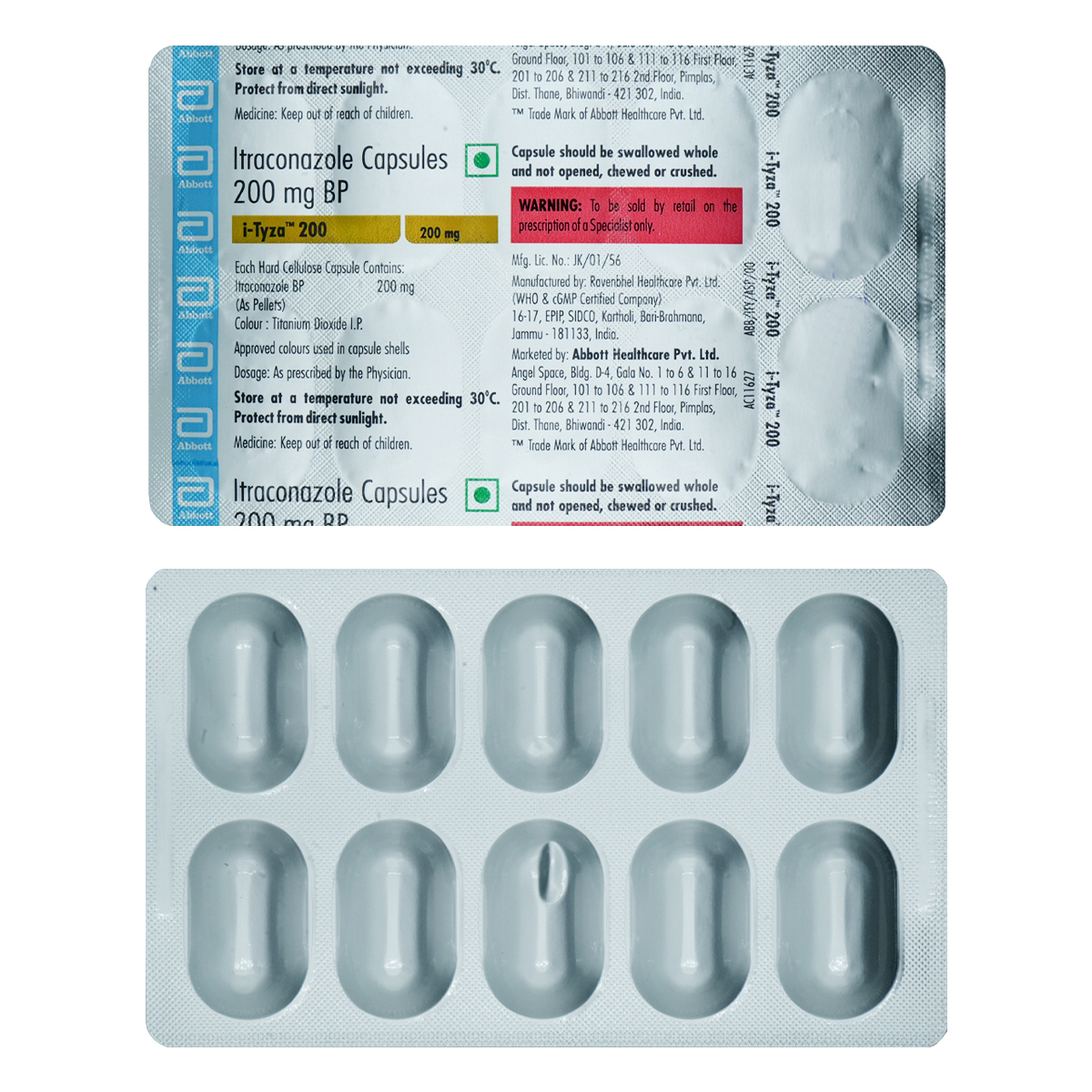 I-Tyza 200 Capsule 10's, Pack of 10 CAPSULES I-Tyza 200 Capsule 10's, Pack of 10 CAPSULES