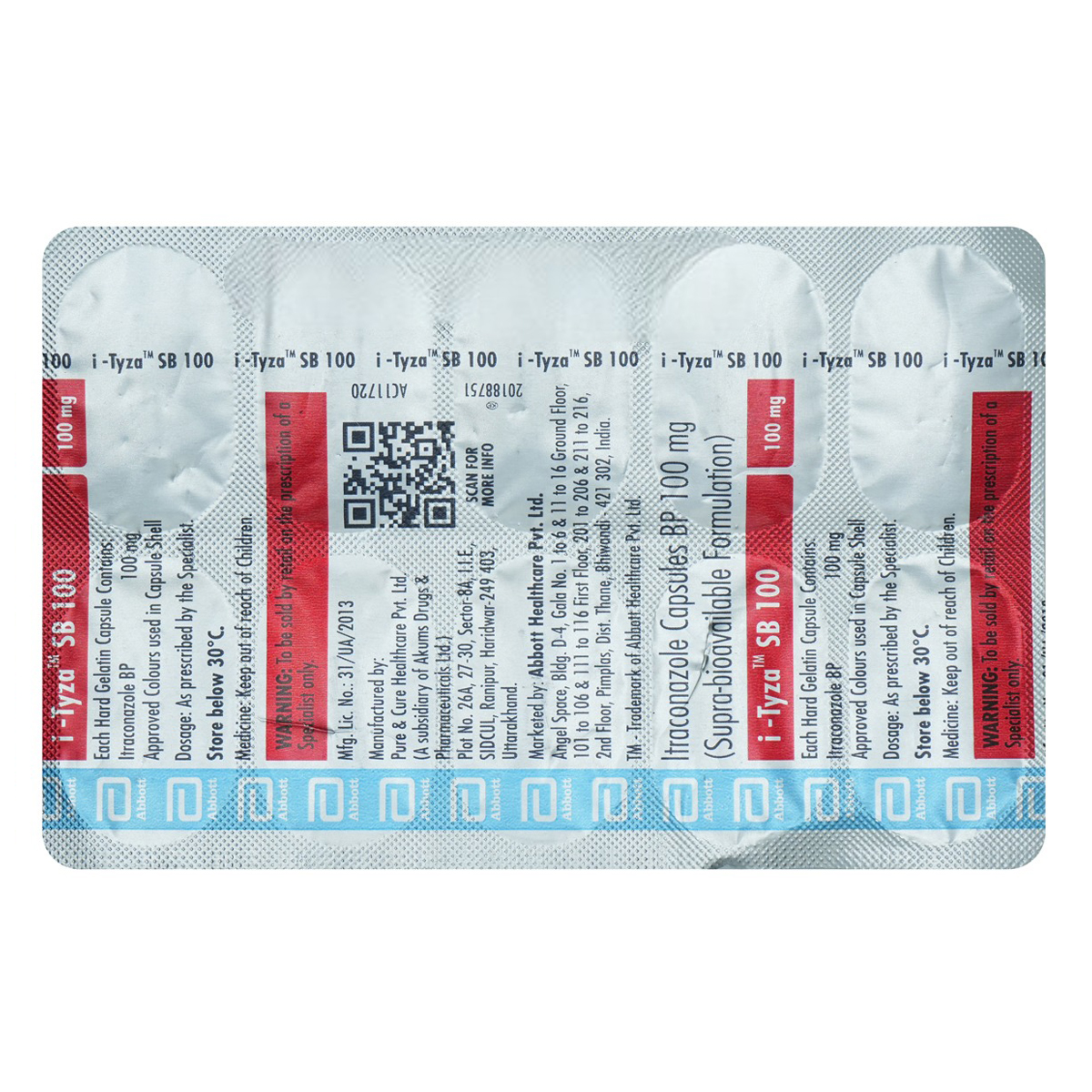 I-Tyza SB 100 Capsule 10's, Pack of 10 CapsuleS I-Tyza SB 100 Capsule 10's, Pack of 10 CapsuleS