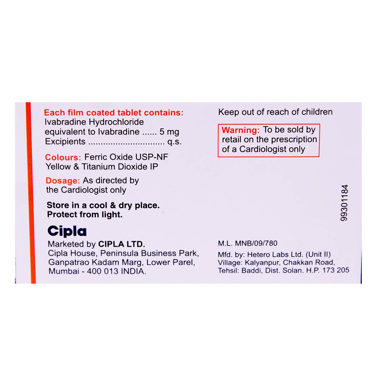 Ivabeat 5 Tablet 10's, Pack of 10 TabletS Ivabeat 5 Tablet 10's, Pack of 10 TabletS