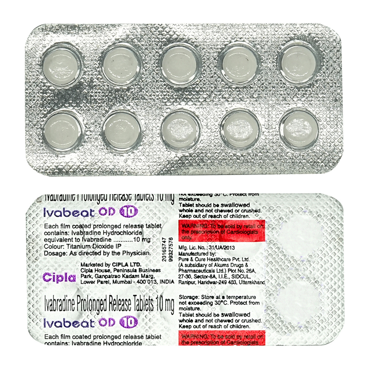 Ivabeat OD 10 Tablet 10's, Pack of 10 TABLETS Ivabeat OD 10 Tablet 10's, Pack of 10 TABLETS