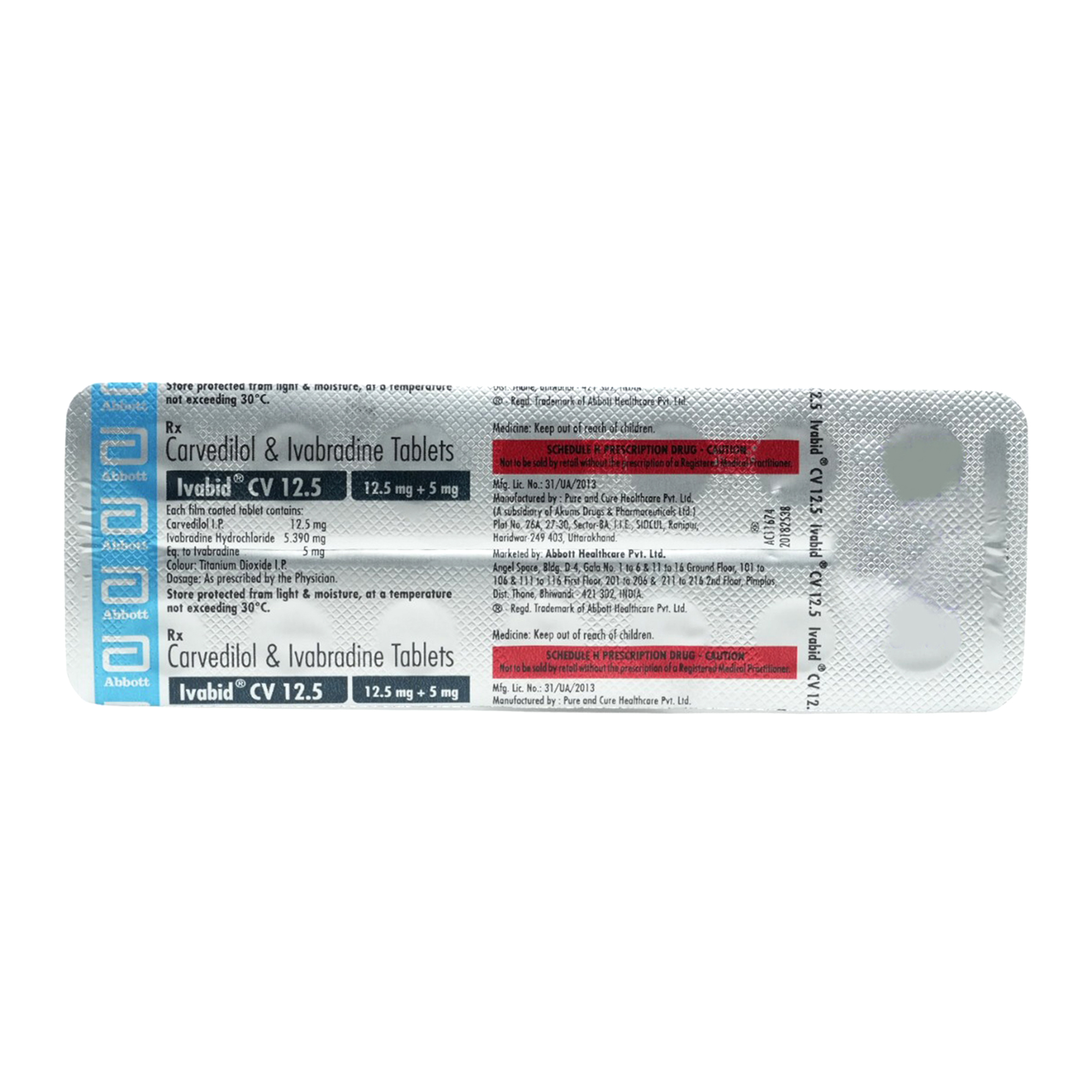 Ivabid Cv 12.5 mg/5 mg Tablet 14's, Pack of 14 TABLETS Ivabid Cv 12.5 mg/5 mg Tablet 14's, Pack of 14 TABLETS