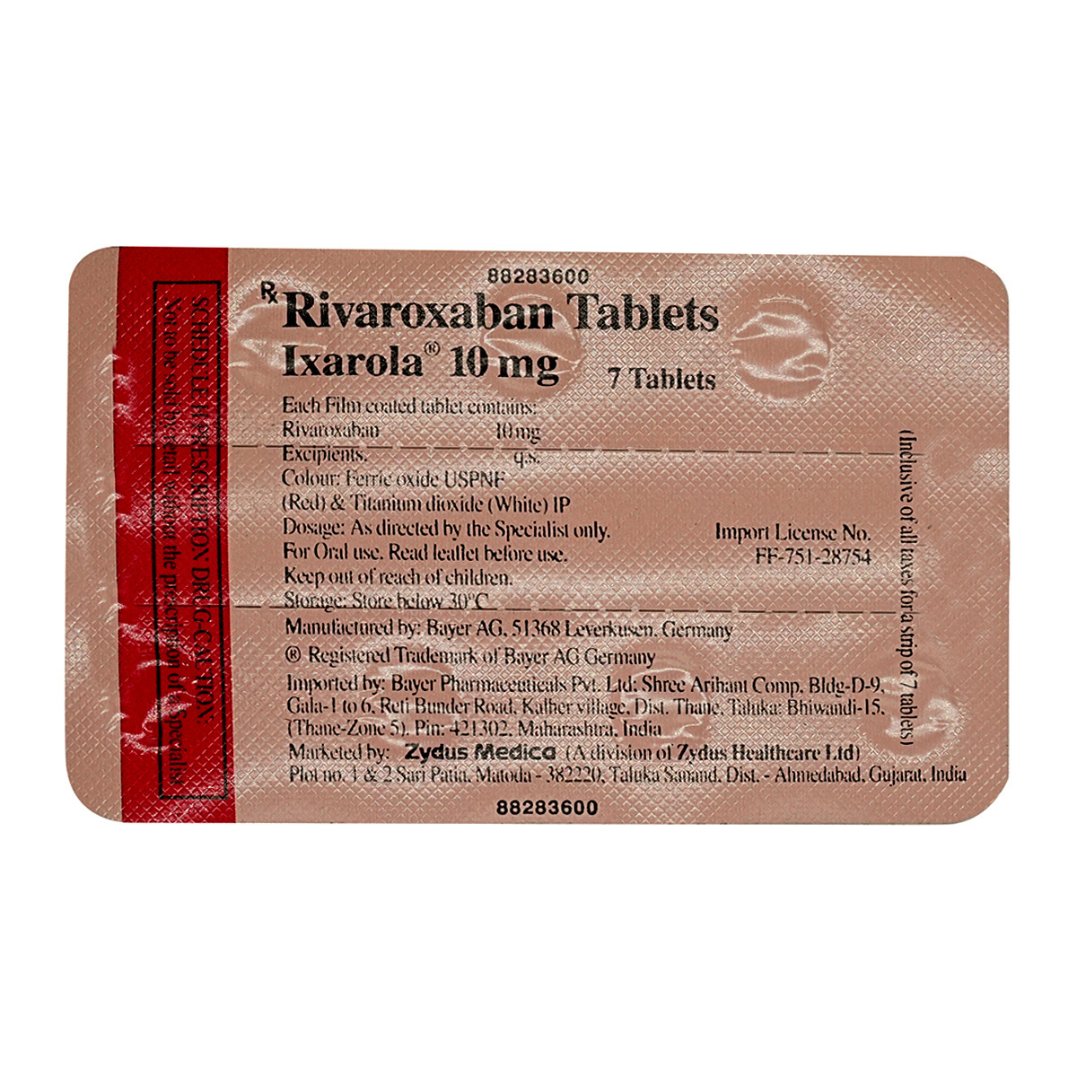 Ixarola 10mg Tablet 7's, Pack of 7 TABLETS