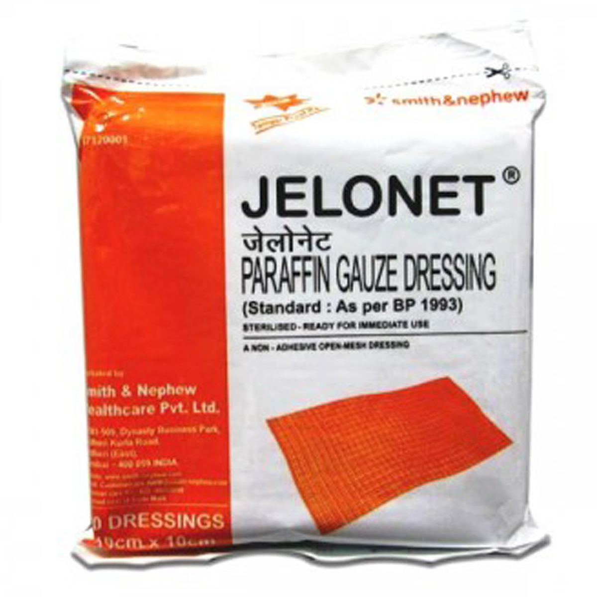 Jelonet 10 cm x 10 cm Paraffin Gauze, 20 Count, Pack of 1 Jelonet 10 cm x 10 cm Paraffin Gauze, 20 Count, Pack of 1