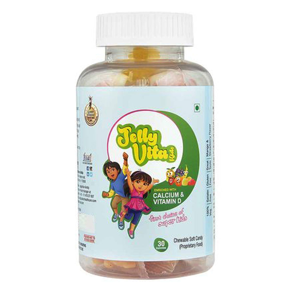 Jelly Vita Kids Calcium & Vitamin D Gummies, 30 Count, Pack of 1 Jelly Vita Kids Calcium & Vitamin D Gummies, 30 Count, Pack of 1