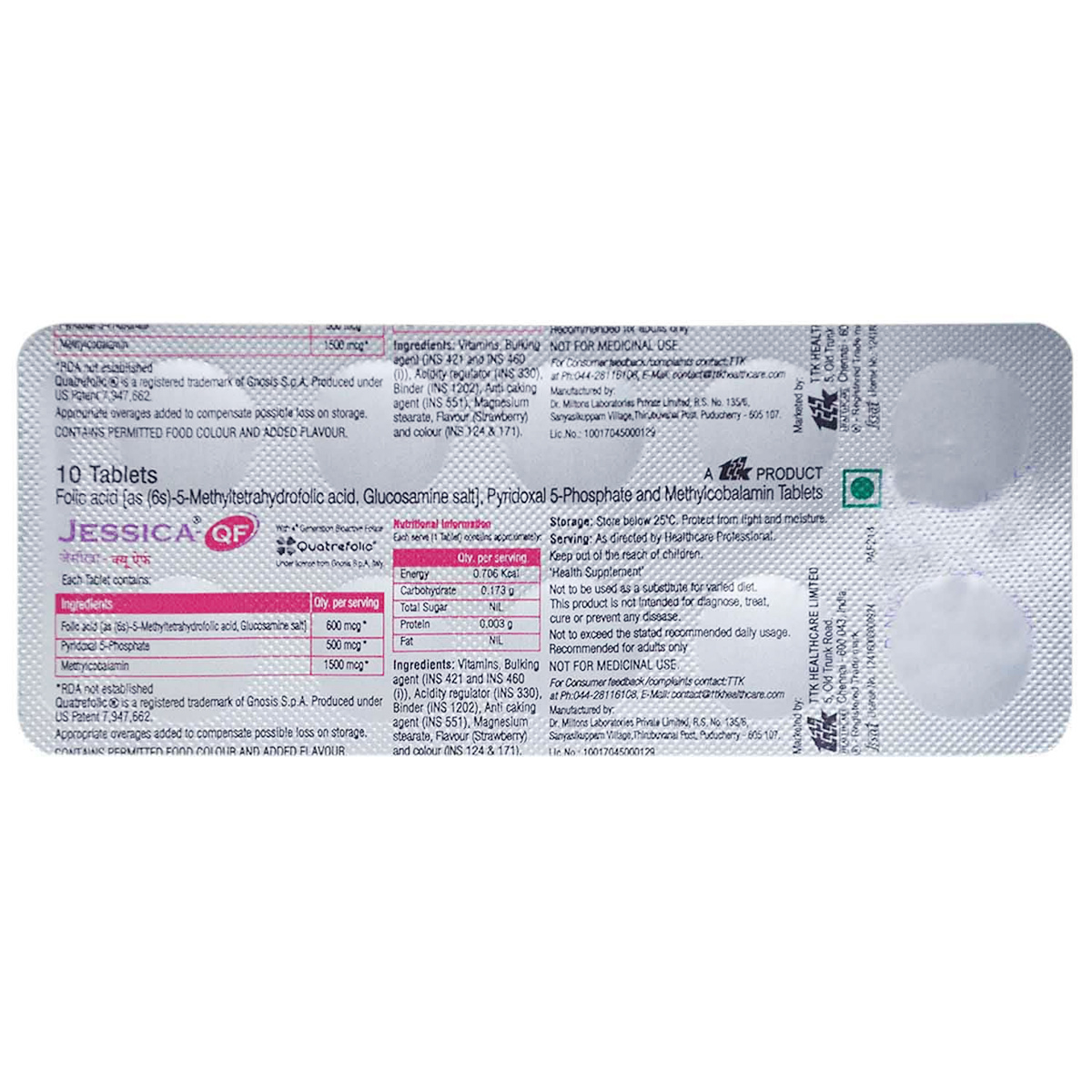Jessica QF Tablet 10's, Pack of 10 Jessica QF Tablet 10's, Pack of 10