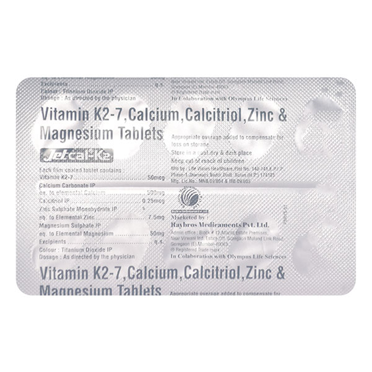 Jetcal-K2 Tablet 10's, Pack of 10 Jetcal-K2 Tablet 10's, Pack of 10