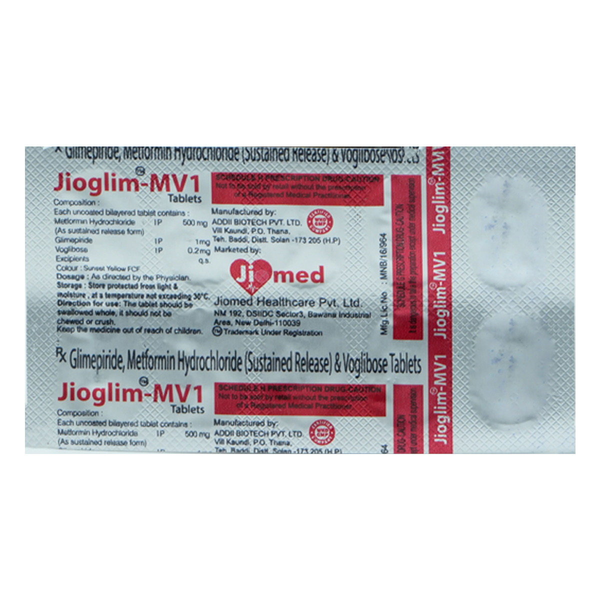 Jioglim-MV1 Tablet 10's, Pack of 10 TabletS Jioglim-MV1 Tablet 10's, Pack of 10 TabletS