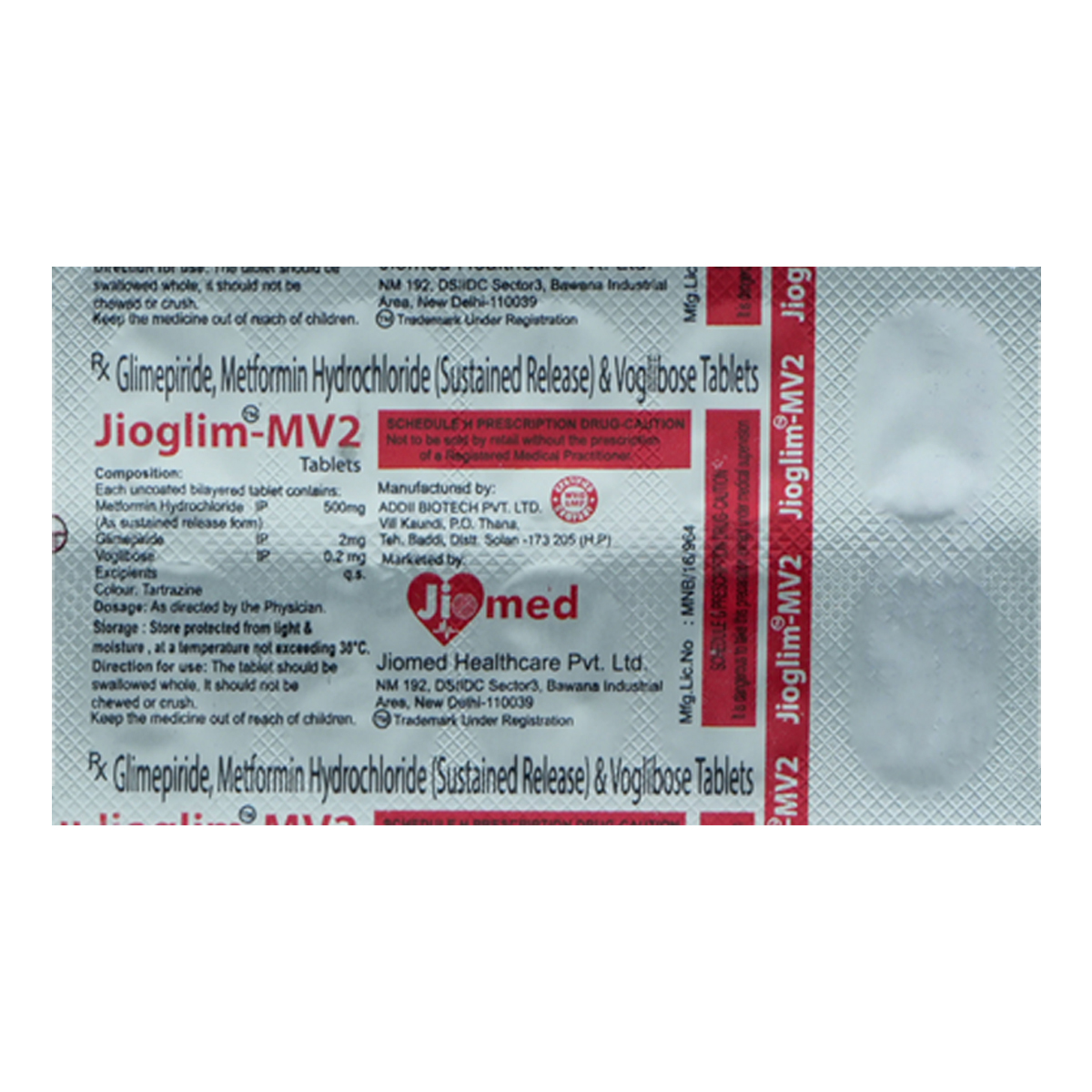 Jioglim-MV2 Tablet 10's, Pack of 10 TabletS Jioglim-MV2 Tablet 10's, Pack of 10 TabletS
