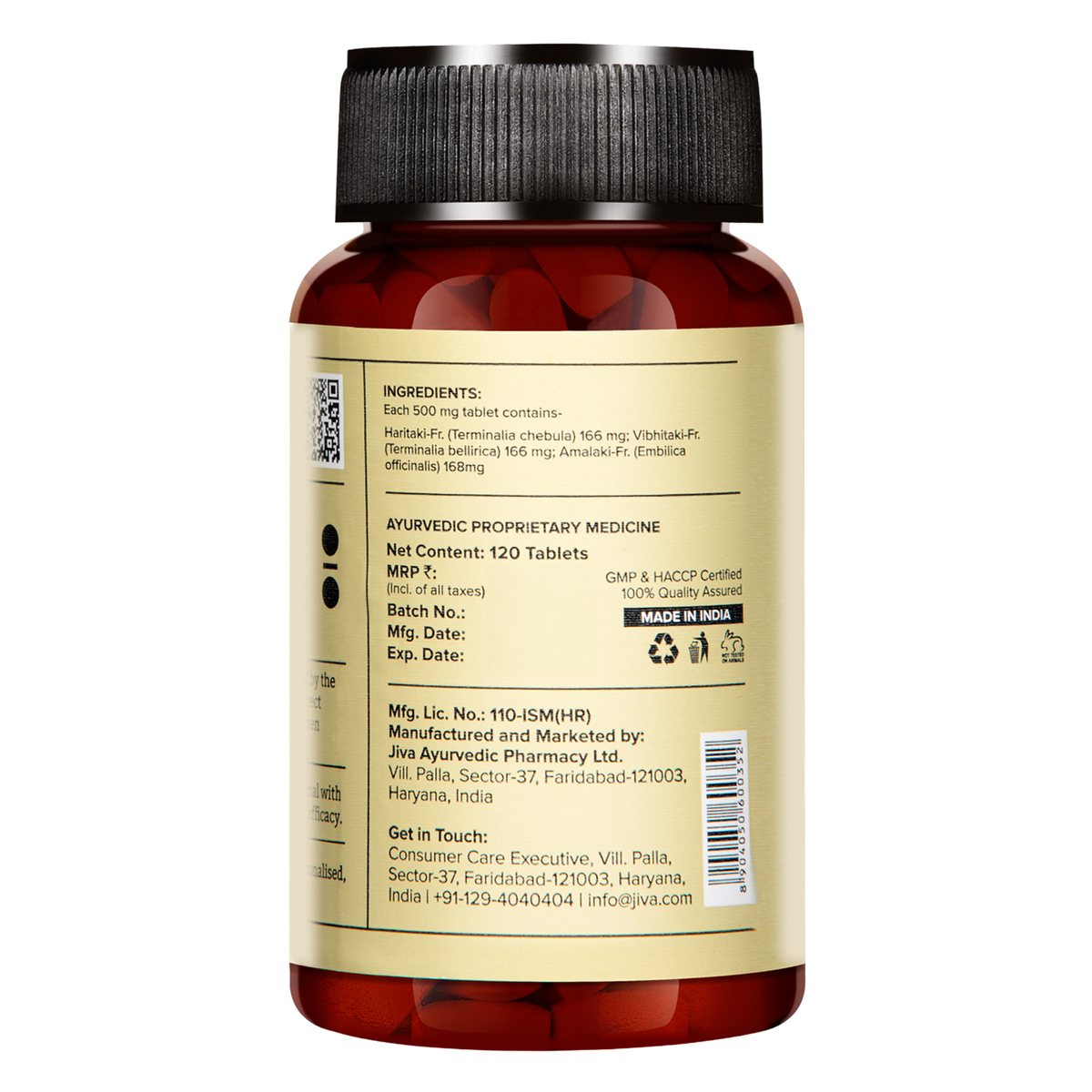 Jiva Triphala, 120 Tablets, Pack of 1 Jiva Triphala, 120 Tablets, Pack of 1