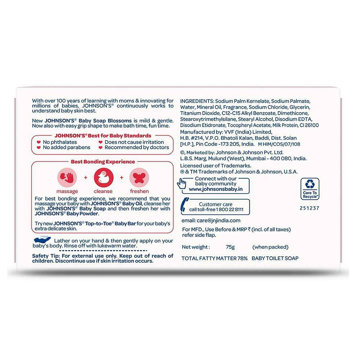 Johnson’s Baby Blossoms Soap, 75 gm, Pack of 1 Johnson’s Baby Blossoms Soap, 75 gm, Pack of 1