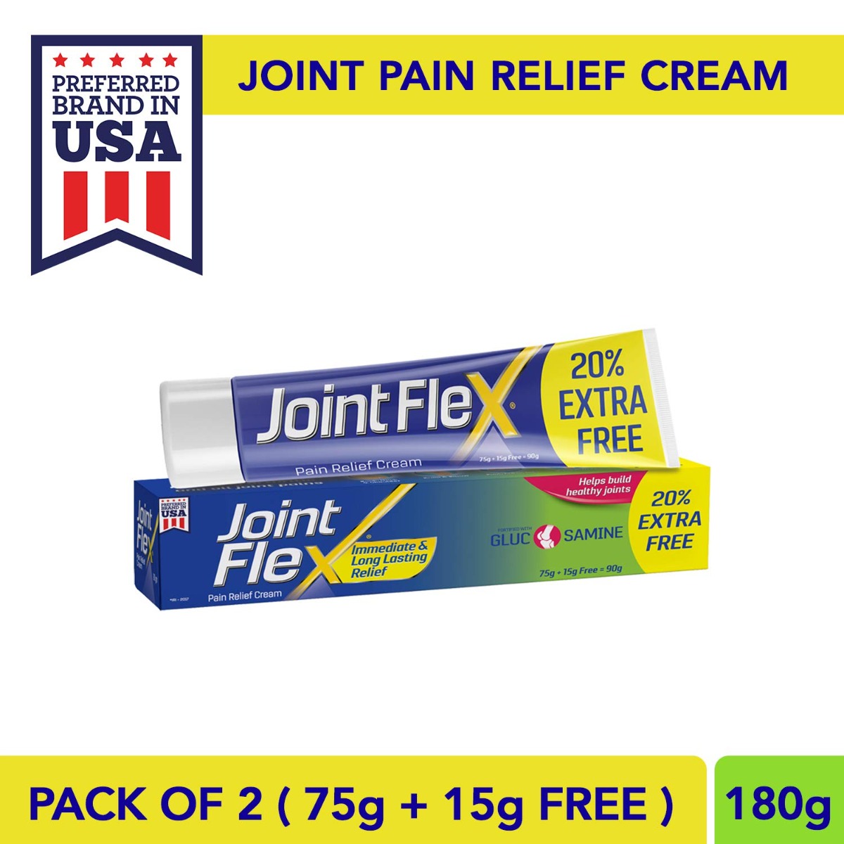 Joint Flex Joint Pain Relief Cream, 90 gm (75 gm + 15 gm Free), Pack of 1 Joint Flex Joint Pain Relief Cream, 90 gm (75 gm + 15 gm Free), Pack of 1