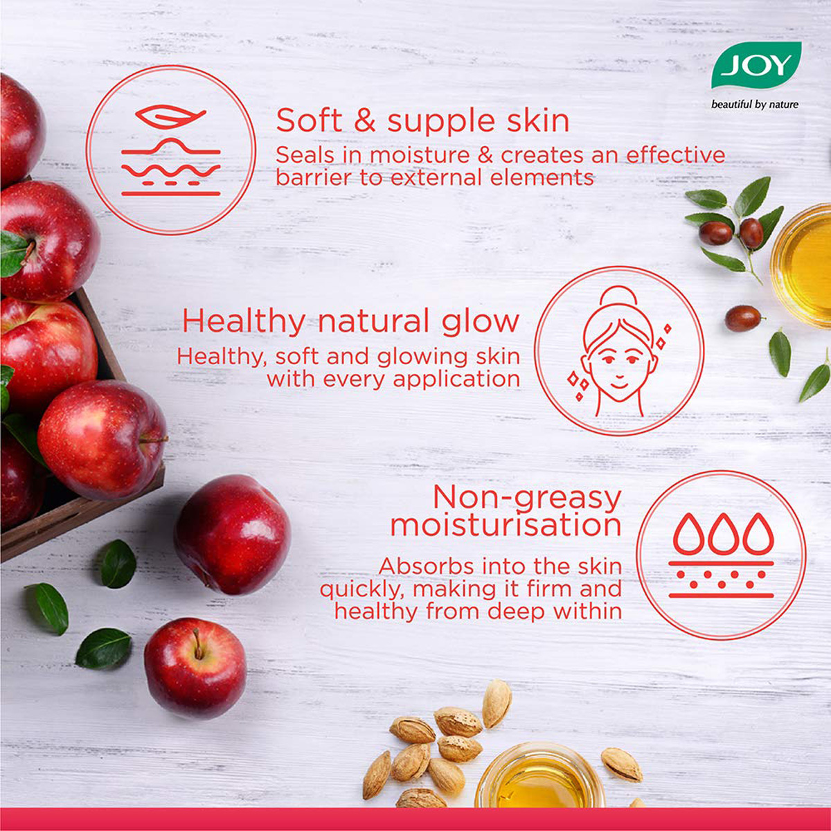 Joy Skin Fruits Moisturizing Body Lotion 300 ml | With Jojoba & Almond Oil | Moisturises & Softens Skin | For Soft, Youthful Skin | Non Greasy, Pack of 1 Joy Skin Fruits Moisturizing Body Lotion 300 ml | With Jojoba & Almond Oil | Moisturises & Softens Skin | For Soft, Youthful Skin | Non Greasy, Pack of 1