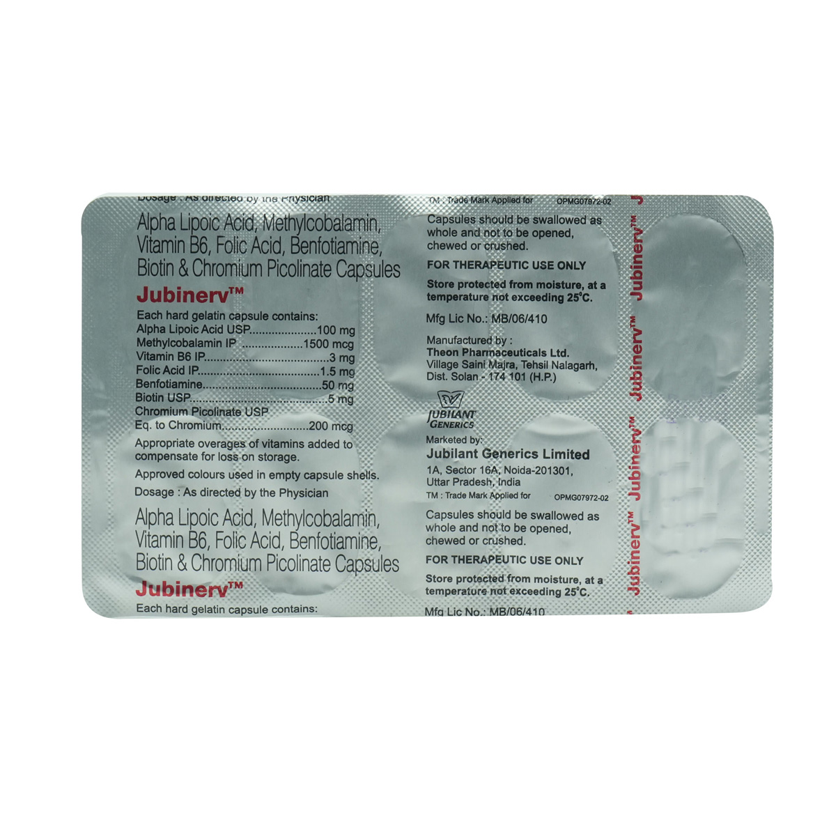 Jubinerv Capsule 10's, Pack of 10 Jubinerv Capsule 10's, Pack of 10