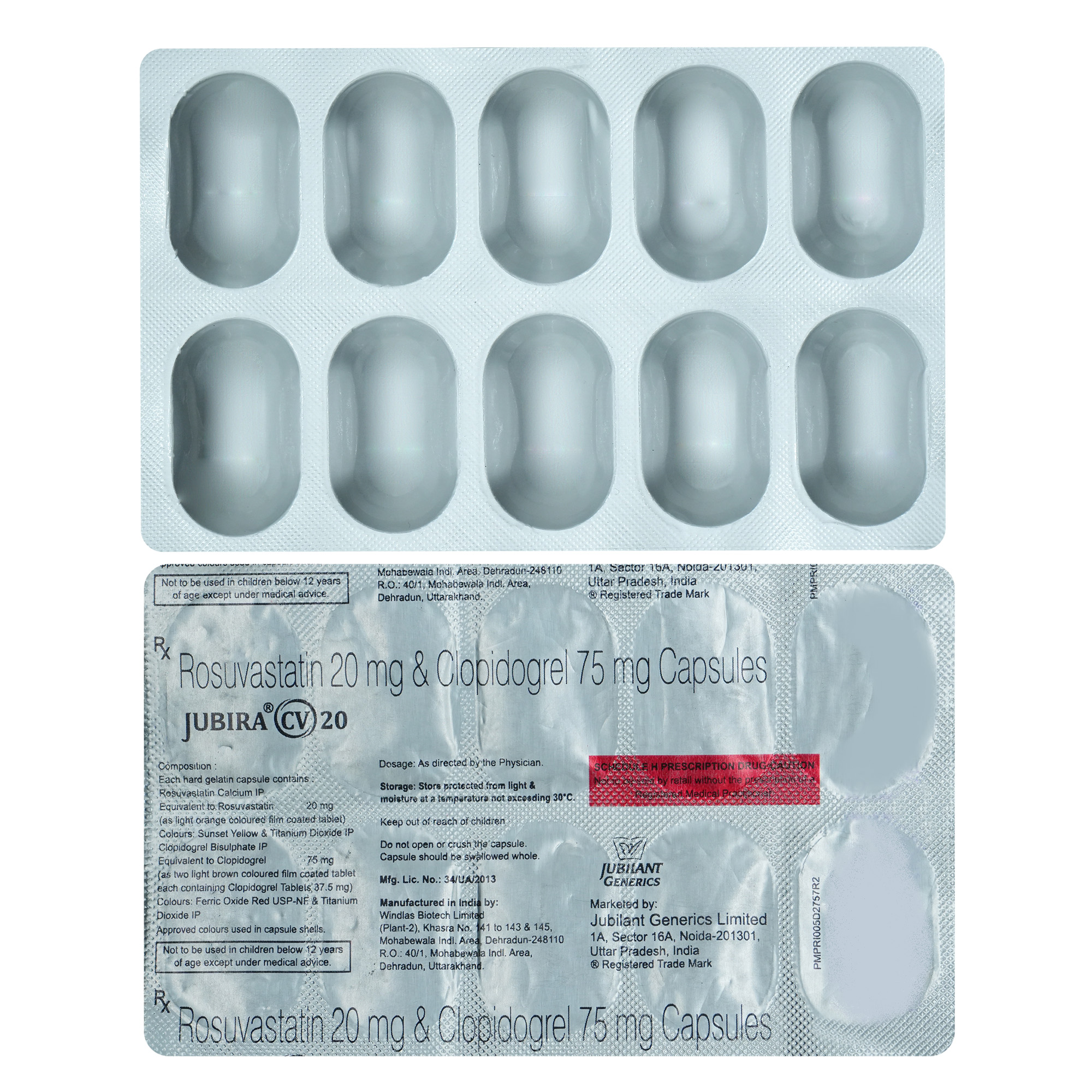 Jubira Cv 20/75mg Capsule 10's, Pack of 10 CapsuleS Jubira Cv 20/75mg Capsule 10's, Pack of 10 CapsuleS