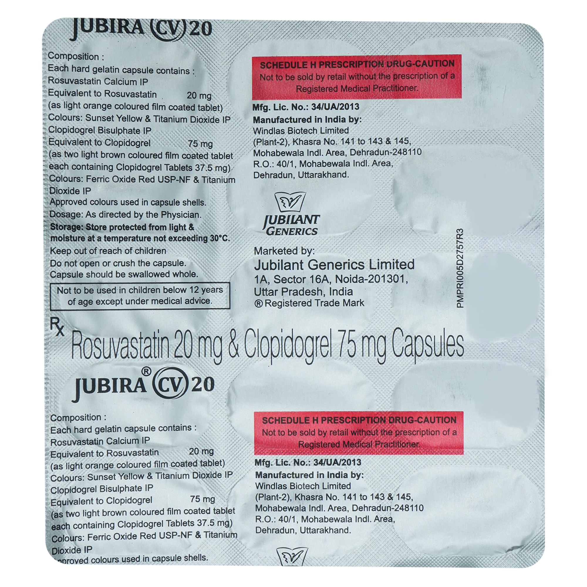 Jubira CV 20 Capsule 15's, Pack of 15 CapsuleS Jubira CV 20 Capsule 15's, Pack of 15 CapsuleS