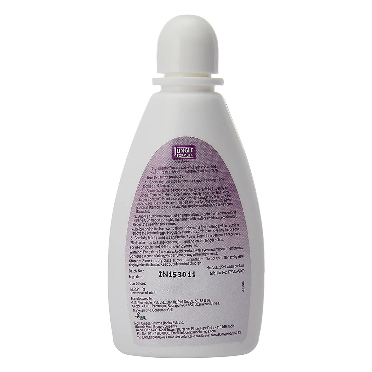Jungle Formula Head Lice Lotion, 25 ml, Pack of 1 Jungle Formula Head Lice Lotion, 25 ml, Pack of 1