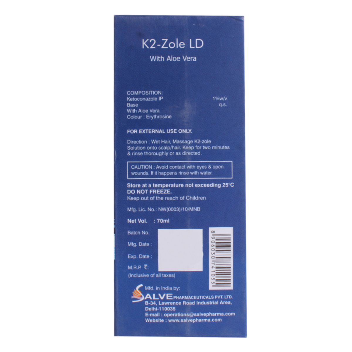 K2 Zole LD Lotion 70 ml, Pack of 1 Lotion K2 Zole LD Lotion 70 ml, Pack of 1 Lotion