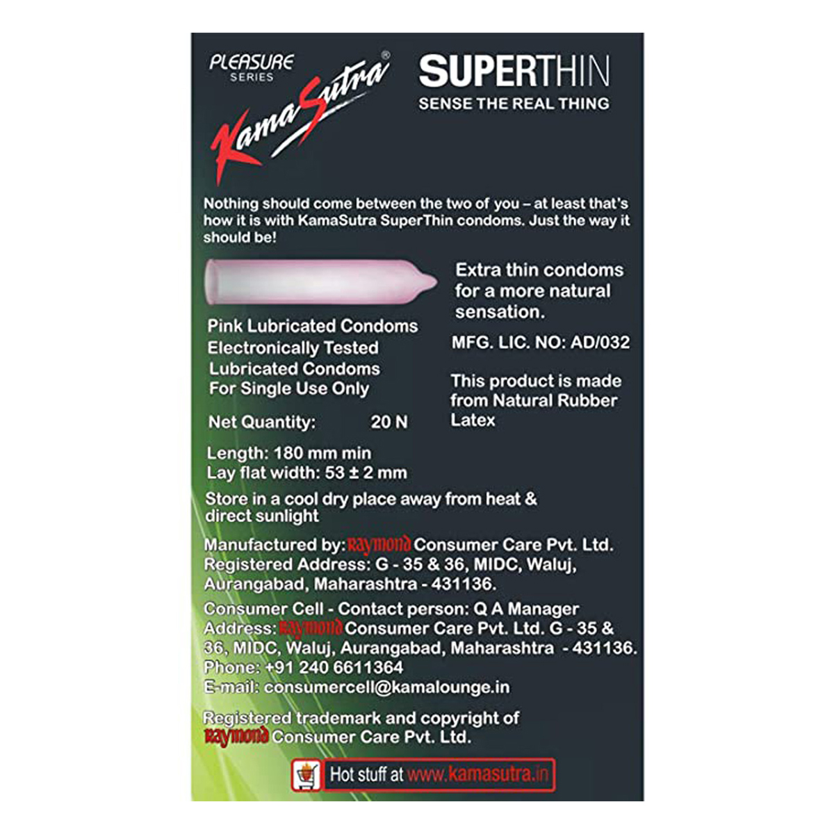 Kamasutra Superthin Condoms, 20 Count, Pack of 1 Kamasutra Superthin Condoms, 20 Count, Pack of 1