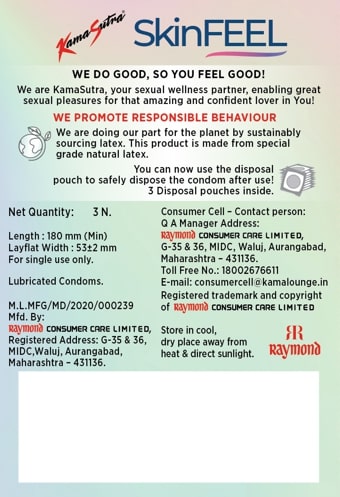 Kamasutra Skinfeel Condoms, 3 Count, Pack of 1 Kamasutra Skinfeel Condoms, 3 Count, Pack of 1