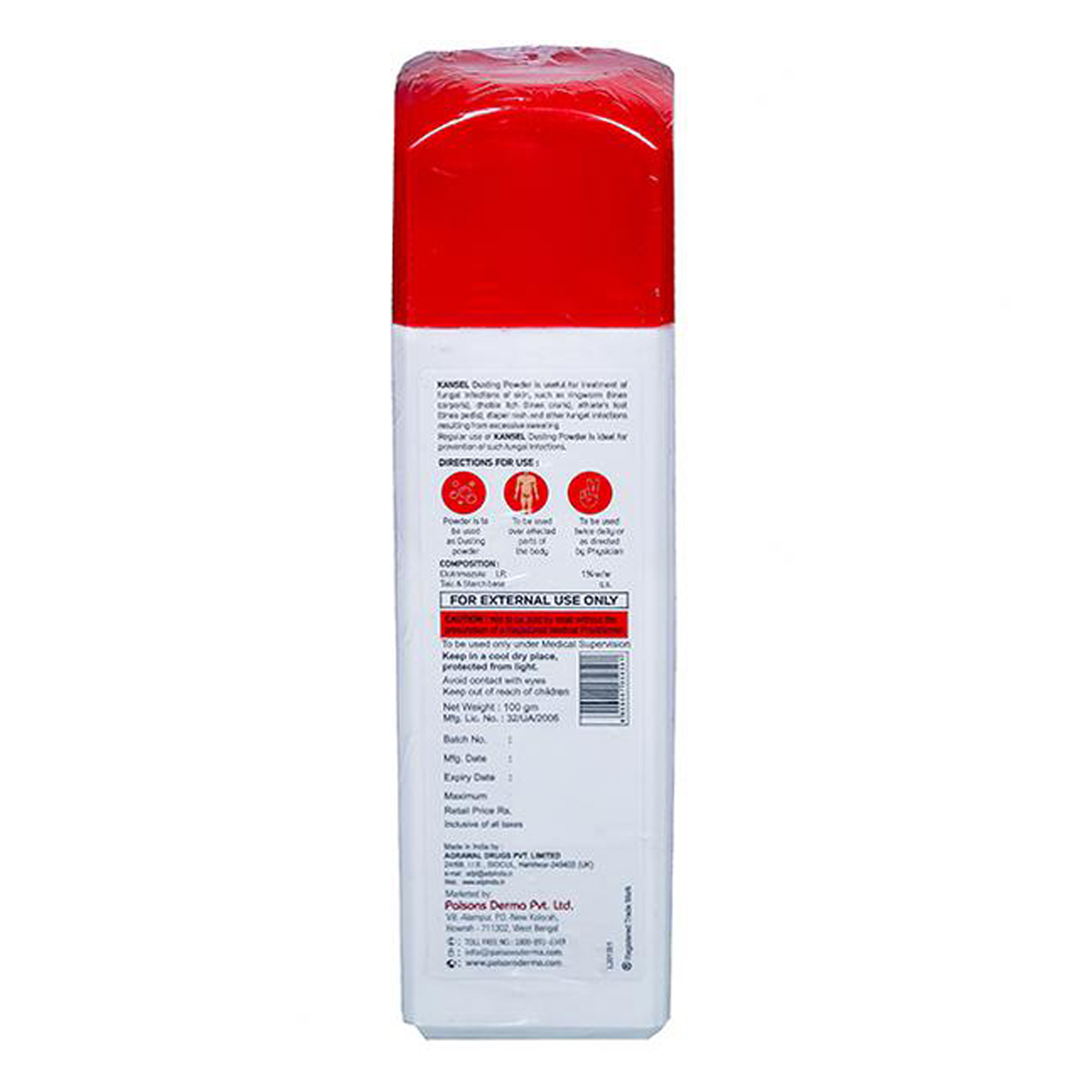 Kansel Dusting Powder 100 gm, Pack of 1 Powder Kansel Dusting Powder 100 gm, Pack of 1 Powder