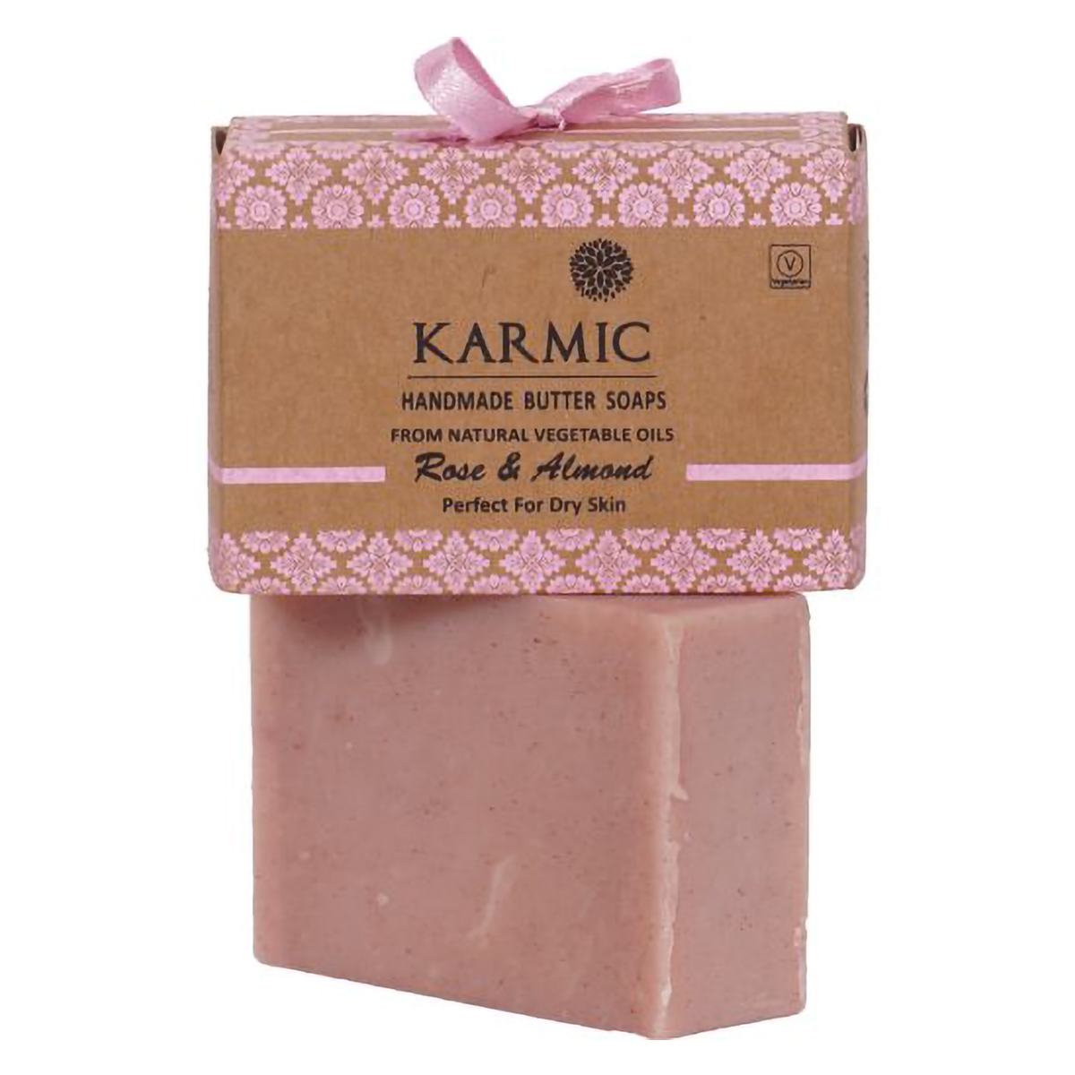 Karmic Handmade Rose & Almond Butter Soap 125 gm | Gently Cleanses & Exfoliates | Nourishes, Moisturises & Soothes | For Dry Skin, Pack of 1 Karmic Handmade Rose & Almond Butter Soap 125 gm | Gently Cleanses & Exfoliates | Nourishes, Moisturises & Soothes | For Dry Skin, Pack of 1