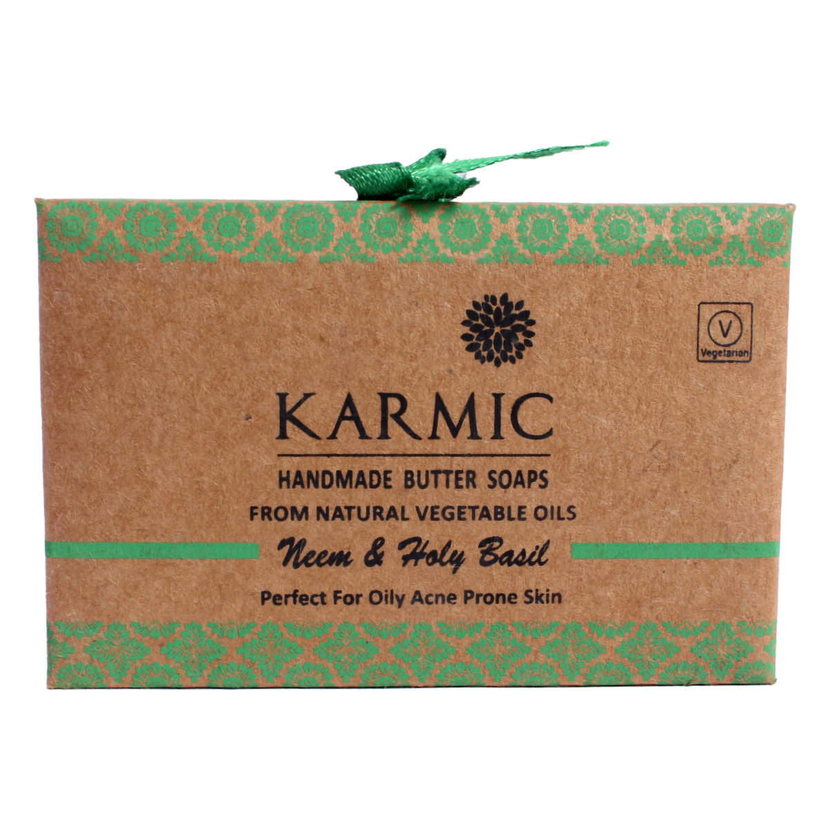 Karmic Neem & Holy Basil Handmade Butter Soap 125 gm | Purifies & Detoxifies Skin | Fights Acne & Skin Infections | Soothes Inflammation | For Oily, Acne Prone Skin, Pack of 1 Karmic Neem & Holy Basil Handmade Butter Soap 125 gm | Purifies & Detoxifies Skin | Fights Acne & Skin Infections | Soothes Inflammation | For Oily, Acne Prone Skin, Pack of 1