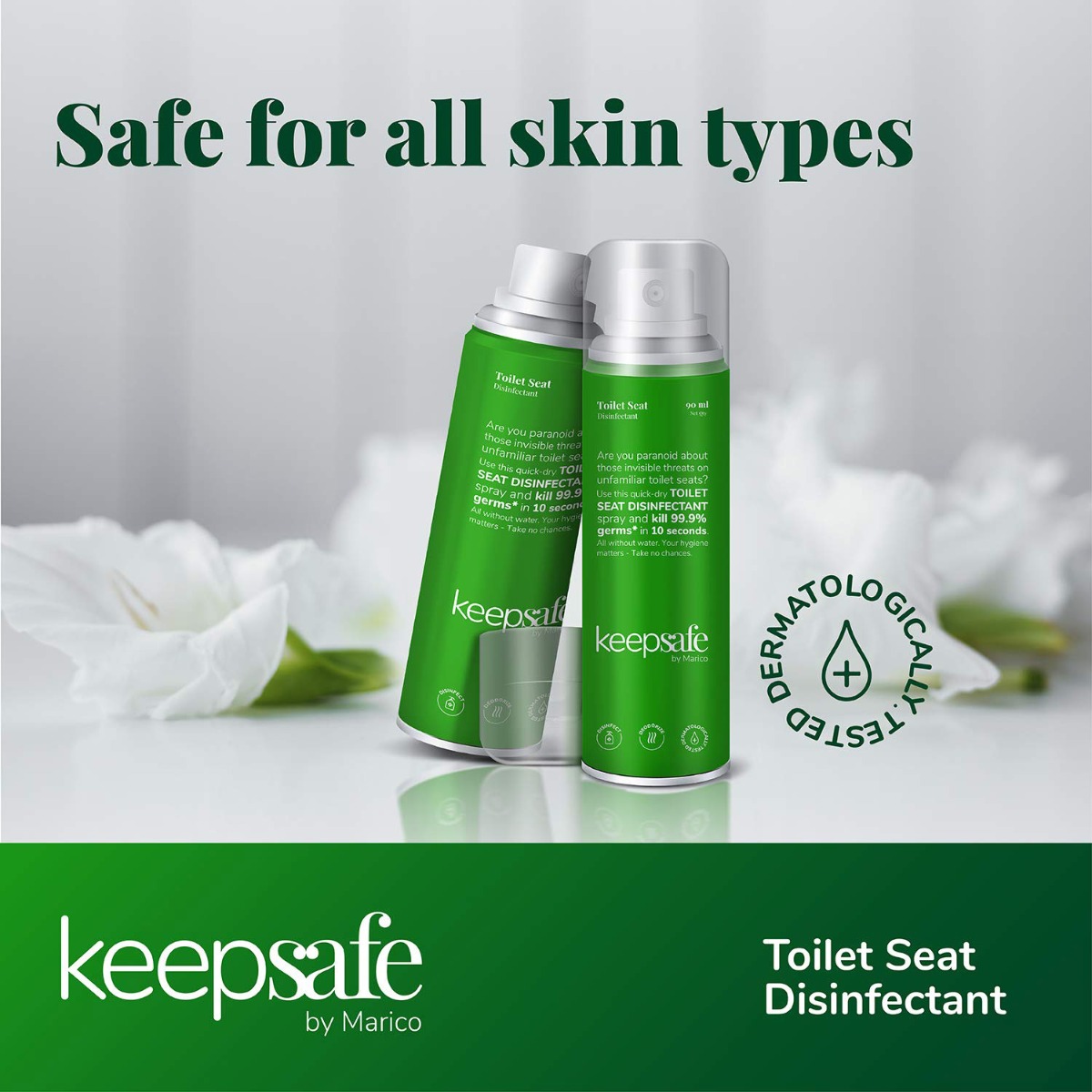 KeepSafe Toilet Seat Disinfectant Spray, 90 ml, Pack of 1 KeepSafe Toilet Seat Disinfectant Spray, 90 ml, Pack of 1